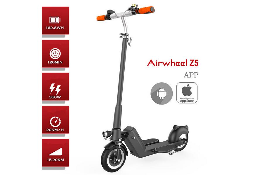 The newly born Airwheel Z5 standing up electric scooter, made of high tech composite material, is a product of advanced technology.
